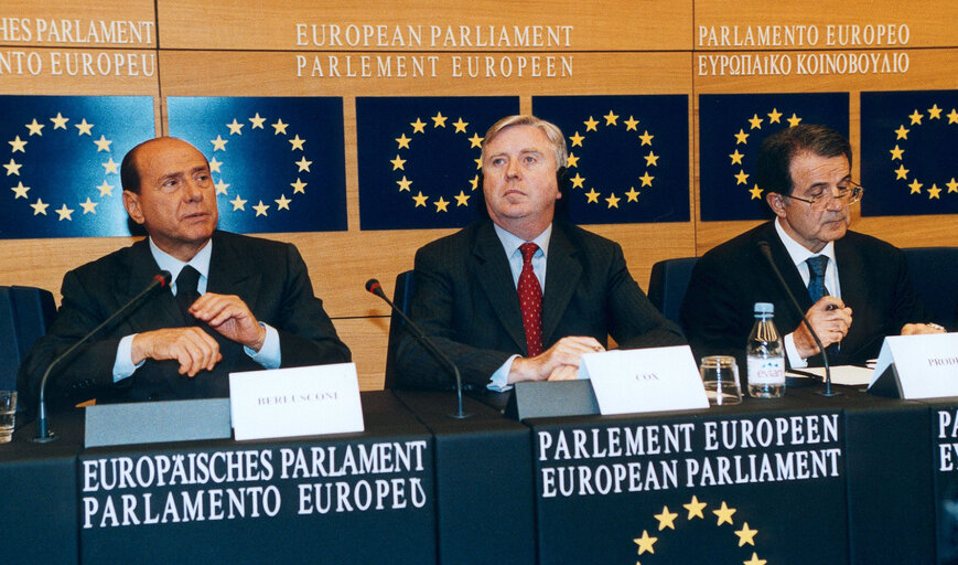 Photo 18 : Italy's Prime Minister visits the EP in Strasbourg to present the programme of the Italian Presidency of the Council