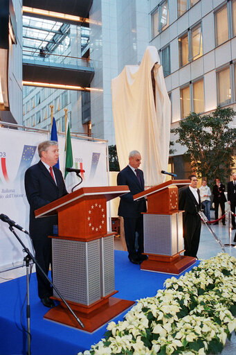 EP President and President of Italian Senate, inaugurate the sculpture Zenith in the ASP building