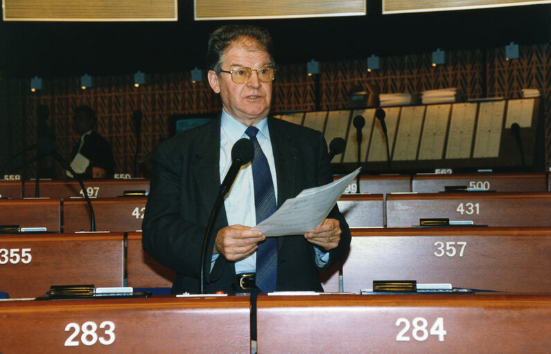 Michel DEBATISSE in plenary session in Strasbourg.