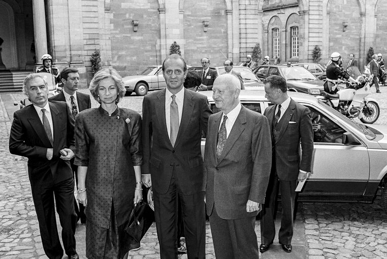 Billede 1: Visit of King and Queen of Spain at the European Parliament in Strasbourg in May 1986