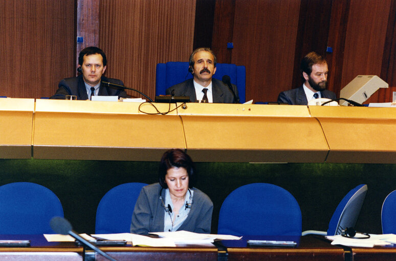 Renzo IMBENI in plenary session in Strasbourg.