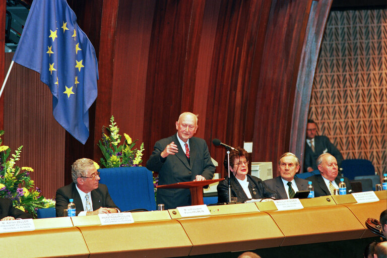 Ceremony at the EP in Strasbourg, to celebrate the 90th anniversary of former EP President Pierre PFLIMLIN.