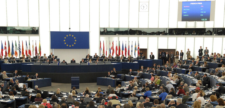 Fotagrafa 3: Plenary session in Strasbourg - Presentation of the French Presidency programme - Council statement and debate with Nicolas SARKOZY, President of the French Republic and President in office of the European Council