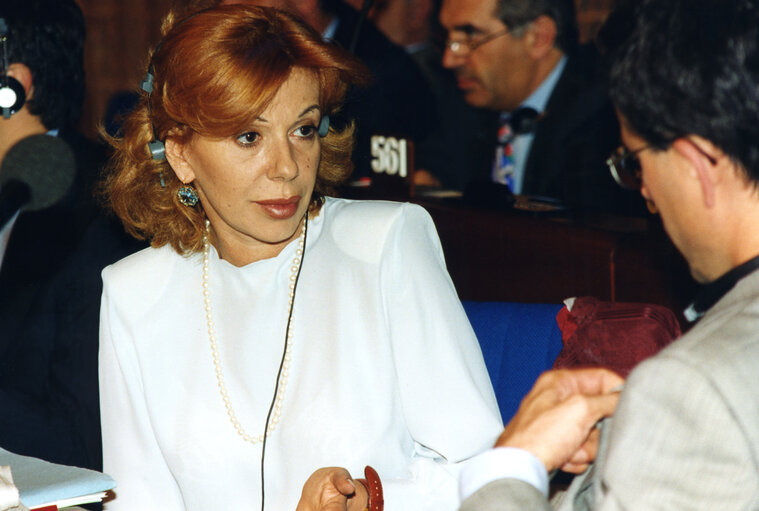 Ombretta COLLI in plenary session in Strasbourg.