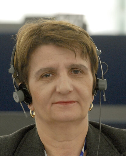 MEP Maria PETRE attends a plenary session in Strasbourg