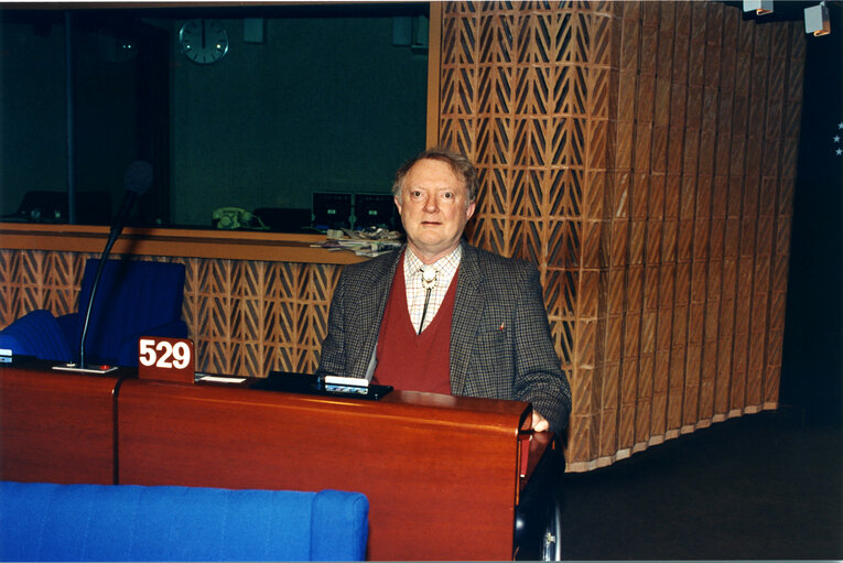 Tullio Eugenio REGGE in plenary session in Strasbourg.