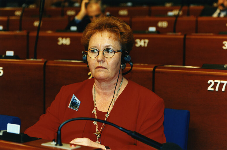 Riitta JOUPPILA in plenary session in Strasbourg.