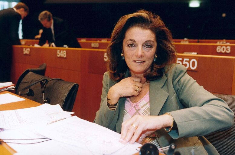 MEP Minerva Melpomeni MALLIORI attends a plenary session in Brussels