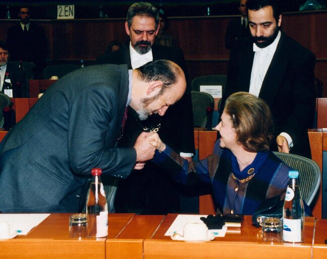 Foto 2: Visit of Queen Fabiola of Belgium to the EP in Brussels.