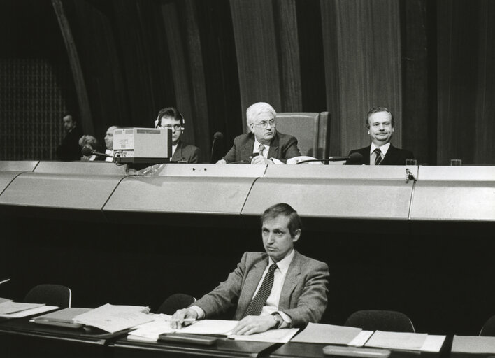 Fotó 3: Mario DIDO presiding over the plenary session in Strasbourg.