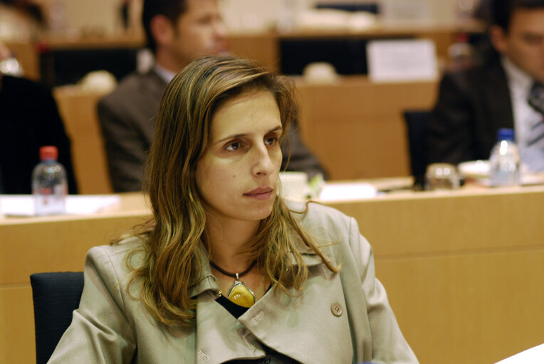 Fotografia 4: Jamila MADEIRA in a meeting at the EP in Brussels.