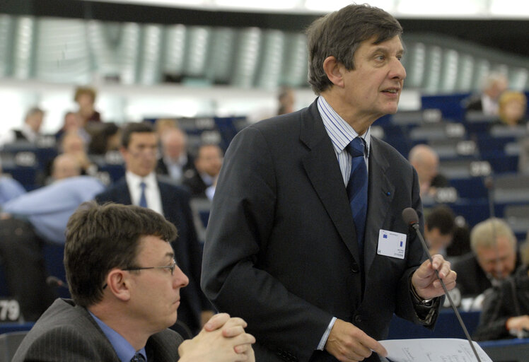 Fotó 3: European Council debate with the French State Secretary for European Affairs during the Plenary Session in Strasbourg.