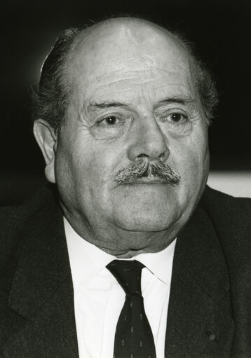 MEP Gilbert DEVEZE attends a plenary session in January 1989