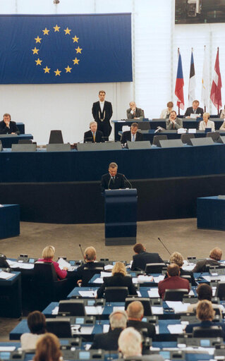 Aleksander KWASNIEWSKI, President of Poland, makes an official visit to the EP in Strasbourg