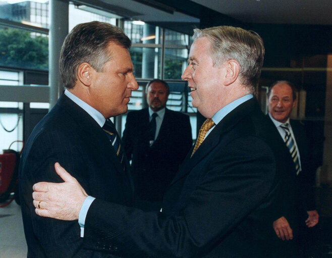 Aleksander KWASNIEWSKI, President of Poland, makes an official visit to the EP in Strasbourg