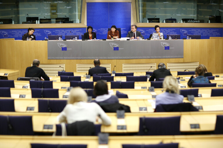 Fotografia 6: Press conference following the Joint conference of the EP, EC and UN on 60 years of the Universal Declaration of Human Rights: the defenders take the floor.