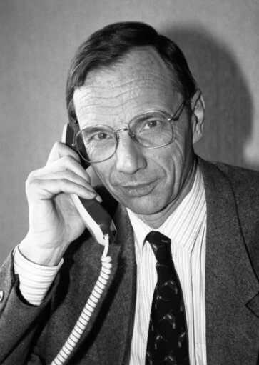 Portrait of MEP Gerard R P FUCHS in Strasbourg in April 1992