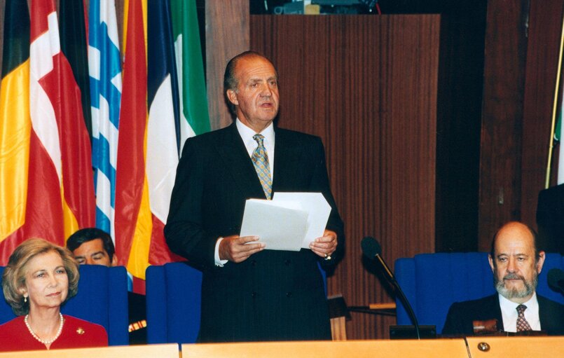 Photo 3 : Visit of the King and Queen of Spain to the EP in Strasbourg.