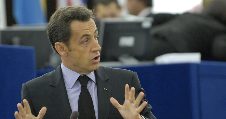 Fotografia 3: Plenary session in Strasbourg - Debate on the outcome of the European Council with French President Nicolas Sarkozy and Commission President Jose Manuel Barroso