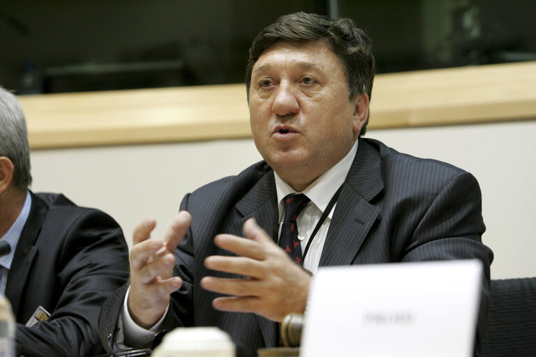 Vladko Todorov PANAYOTOV in a meeting at the EP in Brussels.