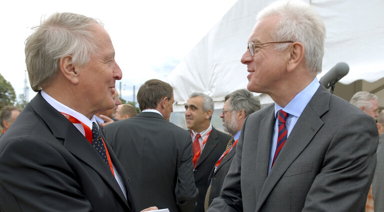 Ceremony marking the construction start of a new bridge between Strasbourg, France and Kehl, Germany