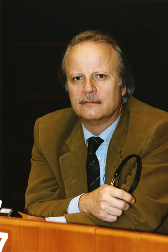 Roberto MEZZAROMA in the hemicycle of the EP in Strasbourg.