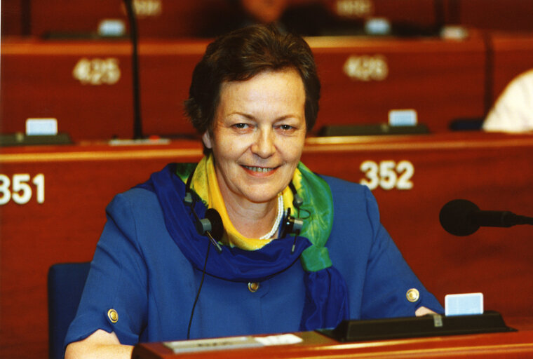 Billede 5: Hedwig KEPPELHOFF-WIECHERT in plenary session in Strasbourg.