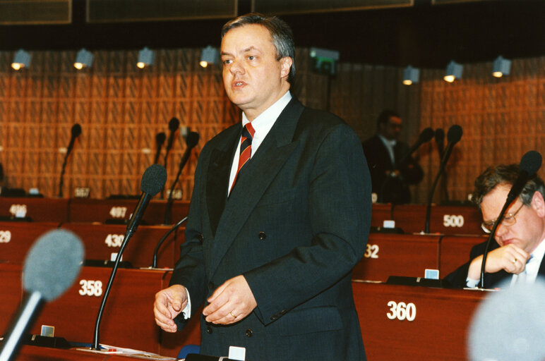 Christoph KONRAD in plenary session in Strasbourg.