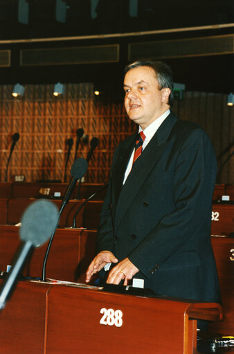 Fotografie 3: Christoph KONRAD in plenary session in Strasbourg.