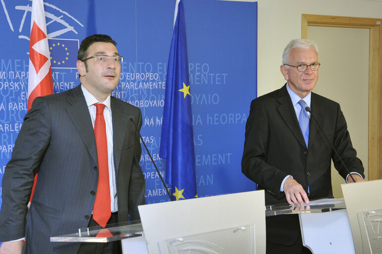 Снимка 21: Press conference following the EP President's meeting with the Prime Minister of Georgia.