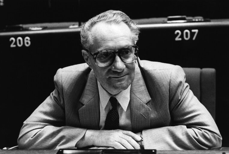 Emmanuel MAFFRE-BAUGE attends a plenary session in June 1982