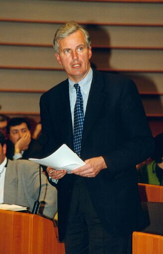 Foto 35: The French State Secretary for European Affairs addresses the EP in Brussels.