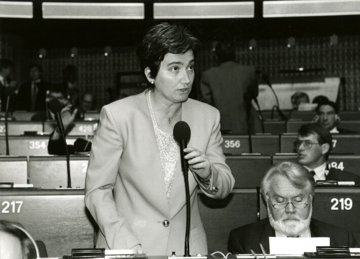 Rosaria BINDI in plenary session in Strasbourg.
