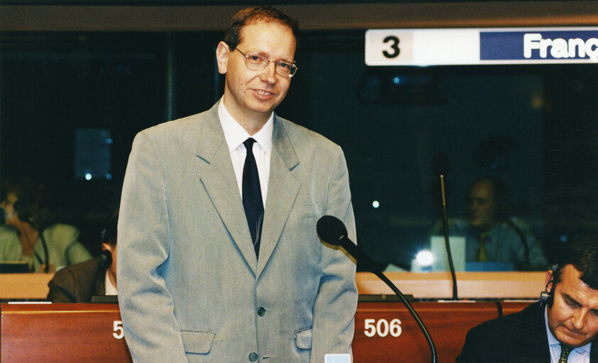 Eric PINEL in plenary session in Strasbourg.