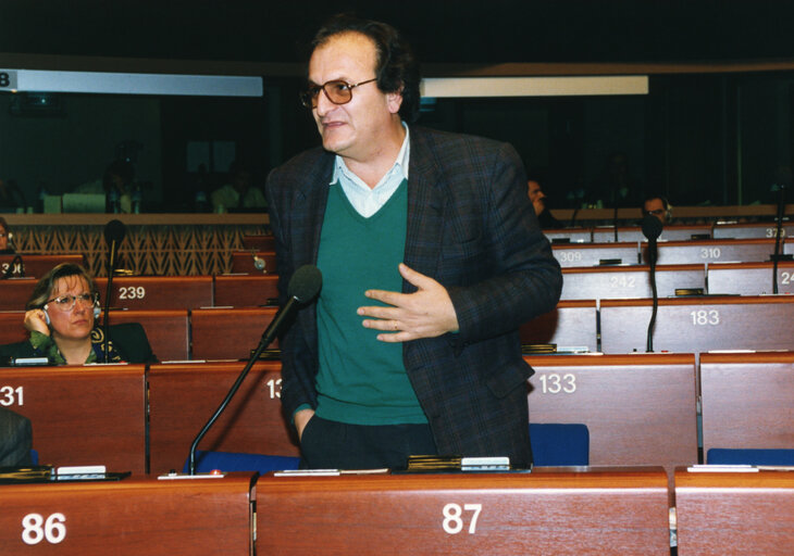 Dimitrios DESSYLAS in plenary session in Strasbourg.