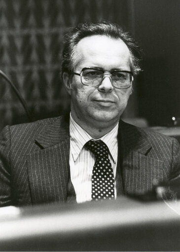 Mihail PROTOPAPADAKIS attends a plenary session in March 1982