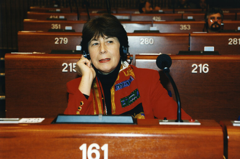 Foto 2: Marialiese FLEMMING in plenary session in Strasbourg.