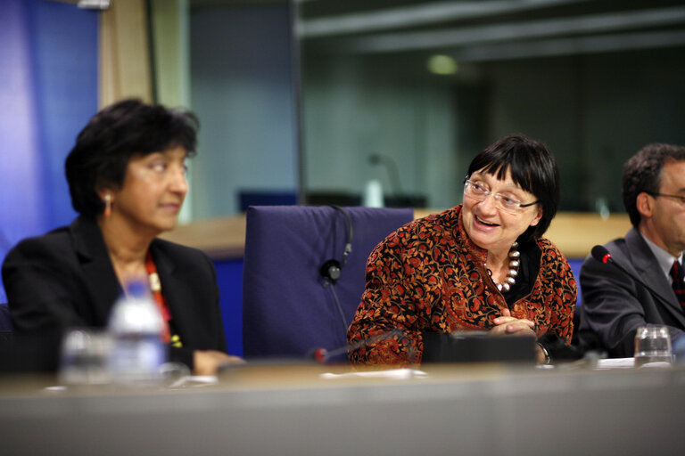 Fotografia 8: Press conference following the Joint conference of the EP, EC and UN on 60 years of the Universal Declaration of Human Rights: the defenders take the floor.