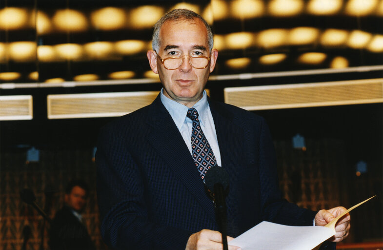 Peter SICHROVSKY in plenary session in Strasbourg.