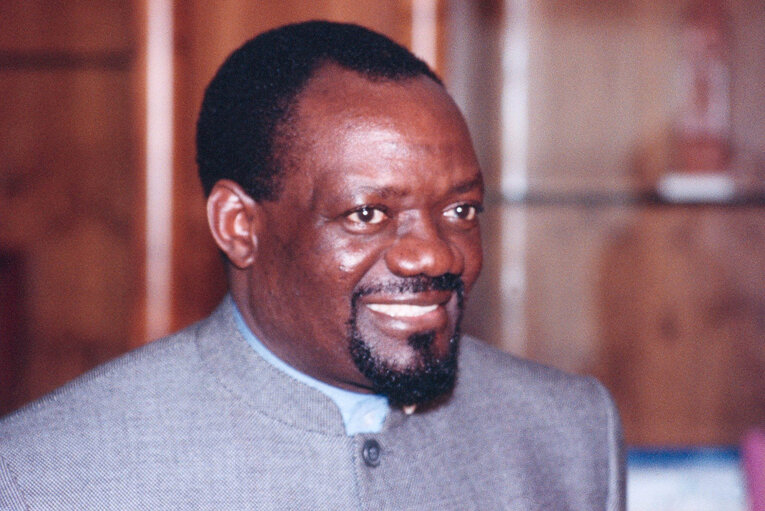 Strasbourg M Jonas Sawimbi chef de l'UNITA (Angola) Parlement europ?©en ?† Strasbourg, Angola, VIP, 1991 00/05/1991