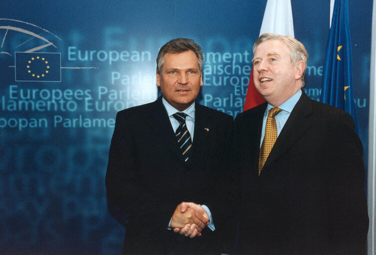Aleksander KWASNIEWSKI, President of Poland, makes an official visit to the EP in Strasbourg