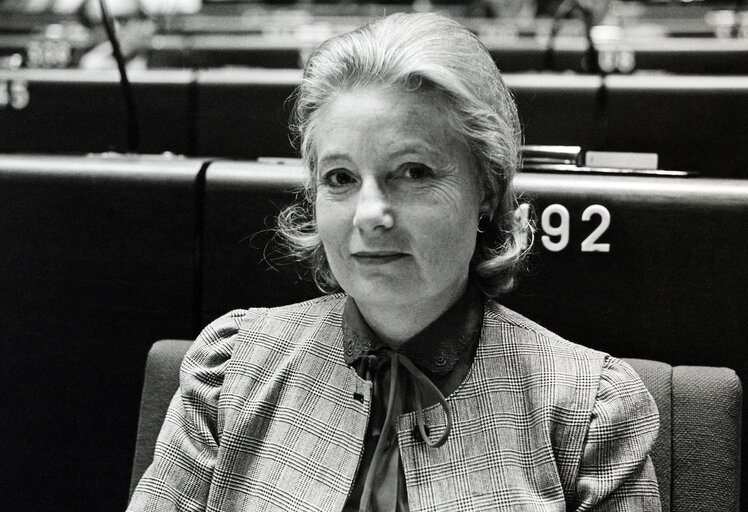 Sheila FAITH attends a plenary session in September 1984