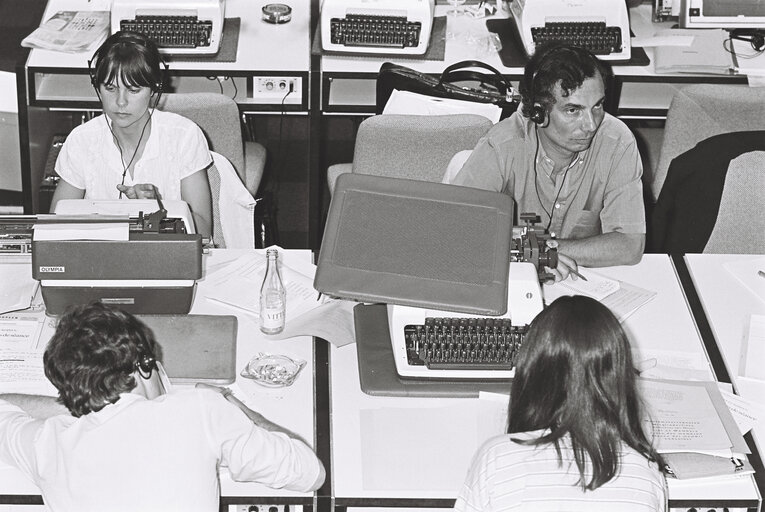 Journalists in the Pressroom