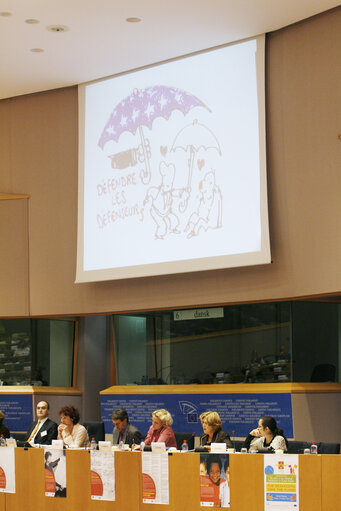 Foto 6: Joint conference of the EP, EC and UN on 60 years of the Universal Declaration of Human Rights: the defenders take the floor.