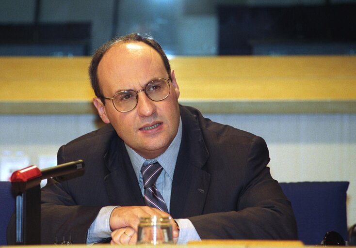 European Commissioner Antonio VITORINO attends a meeting in Strasbourg