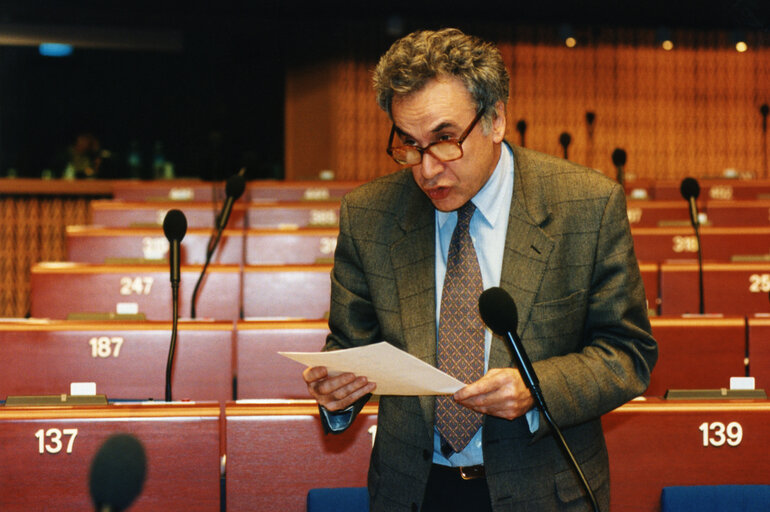 Fotó 2: Biagio DE GIOVANNI in plenary session in Strasbourg.