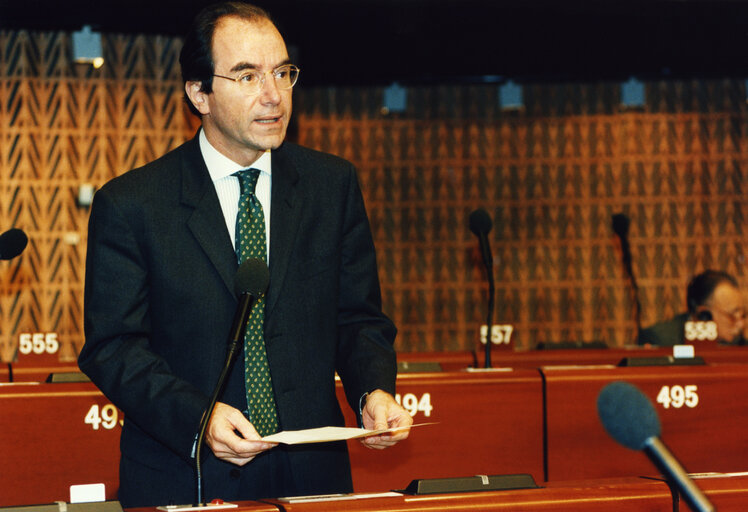 Foto 2: Luigi FLORIO in plenary session in Strasbourg.