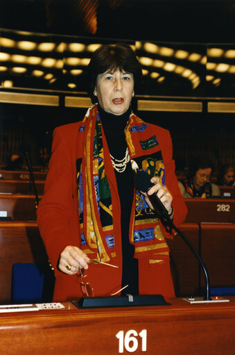 Marialiese FLEMMING in plenary session in Strasbourg.