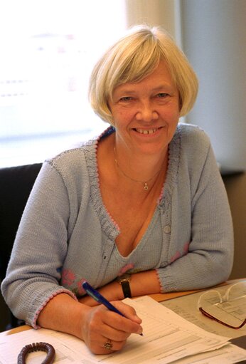 Fotó 2: MEP Ulla Margrethe SANDBAEK in her office in Brussels