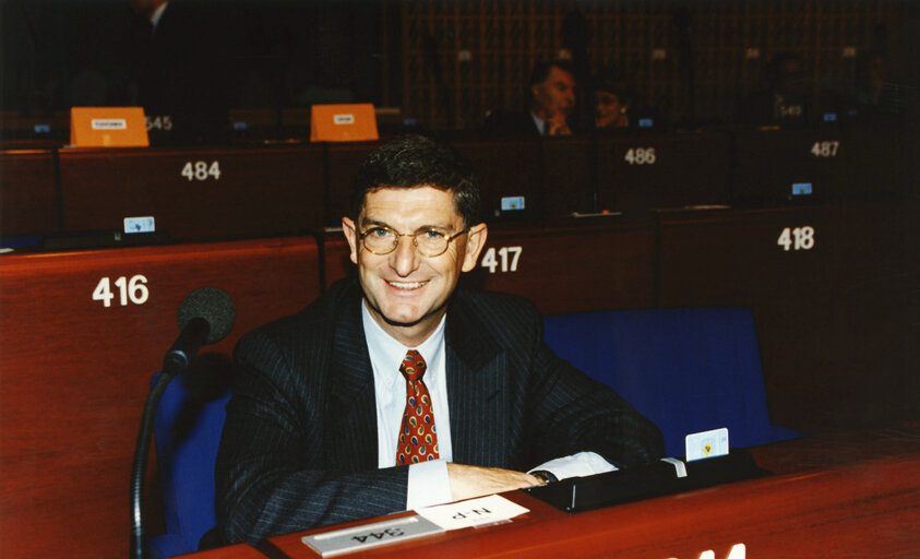 Peter PEX in the hemicycle of the EP in Strasbourg.